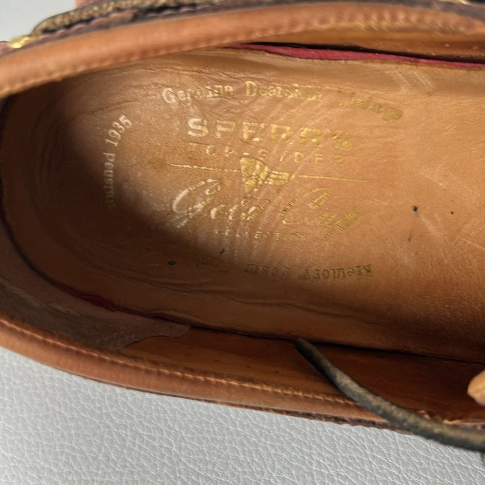 Sperry Topsider Gold Cup Collection Classic Brown Leather Men's Shoes, Size 9